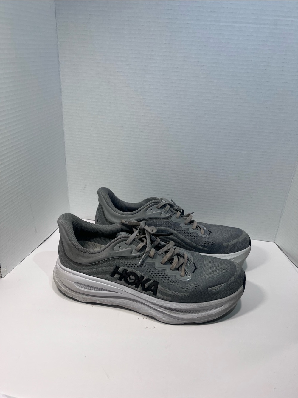 Hoka Grey Athletic Running Sneakers with White Midsole